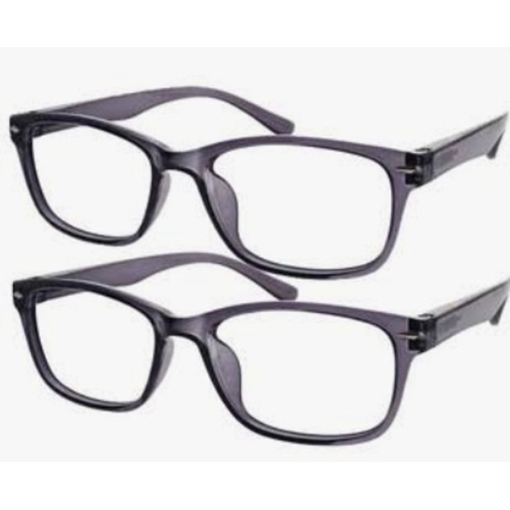 M+ Blue Light Adrian Cryg Reading Glasses 2-Pack‎ +2.50 Black NEW